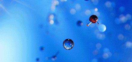 Animated blue molecules creating a shield